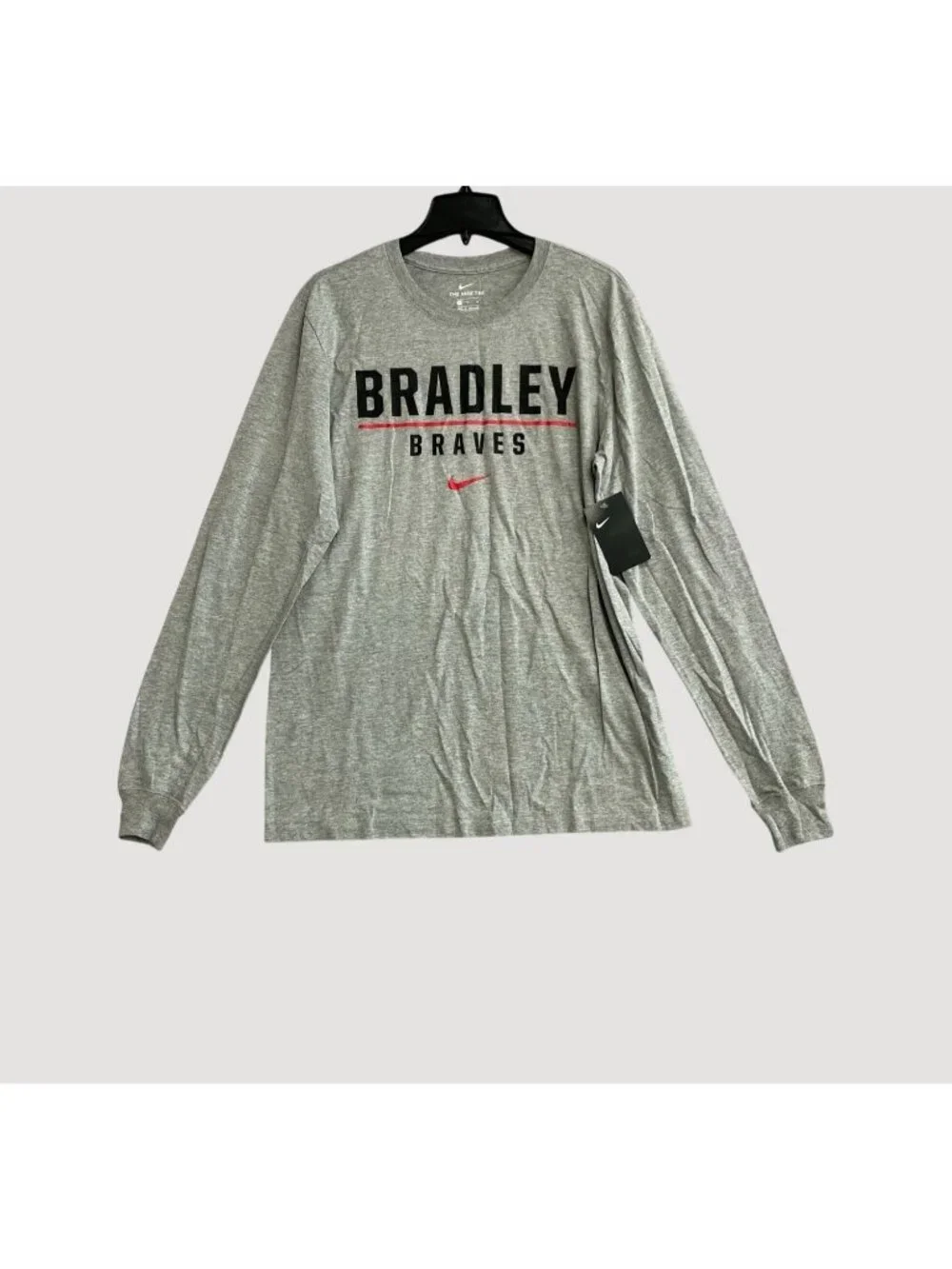 Nike Men's M Bradley Braves Gray Long Sleeve Shirt 20% Polyester P0264